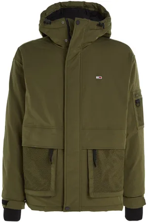Tommy Hilfiger Blouson à Capuche Et Col Montant Kaki - Kaki