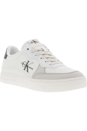 Calvin Klein Baskets Basses Classic Cuplowlaceup Lth Fad En Cuir Blanches - Blanches