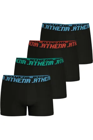 ATHENA Boxers En Coton Noirs, Lot De 4 - Noirs