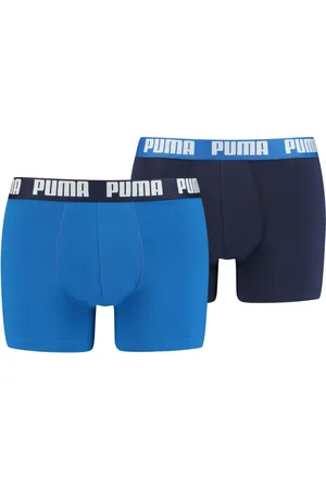 PUMA Lot De 2 Boxers Basic En Coton Stretch Bleu électrique Et Bleu Marine - Bleu
