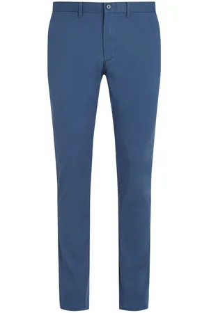 Tommy Hilfiger Chino Coupe Slim En Coton Bleu Avec Le Logo Brodé En Petit à L
