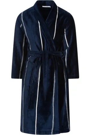 Christian cane Peignoir Coton Et Col Kimono Marine - Marine