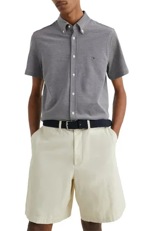 Tommy Hilfiger Chemise En Coton Biologique Avec Manches Courtes Et Col Américain Bleu Indigo - Indigo
