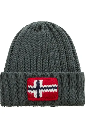 Napapijri Bonnet Vert Maille Côtelée - Vert