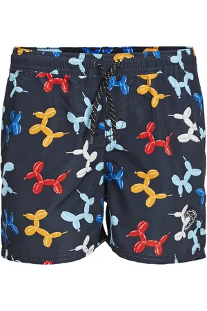 JACK & JONES Short De Bain Crete Swim Akm Camo Logo Marine - Marine