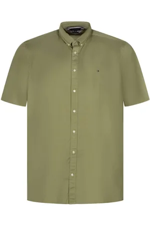 Tommy Hilfiger Chemise Avec Manches Courtes Et Col Américain Tommy Hilfiger En Coton Kakie - Kaki