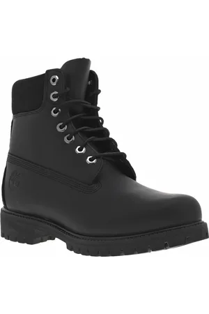 Timberland Bottines En Cuir Noires Et à Lacets Ronds - Noires