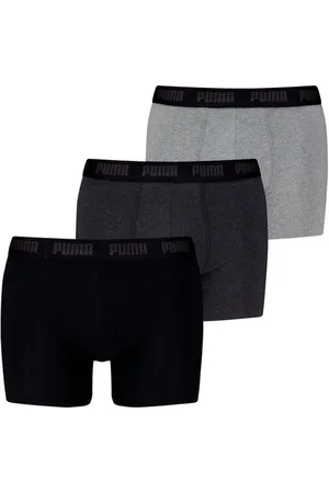 PUMA Lot De 3 Boxers Classiques En Coton Tricolores Chinés Avec Le Nom De La Marque - Multicolores