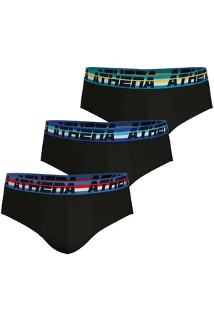 ATHENA Slips En Coton Noirs, Lot De 3 - Noirs