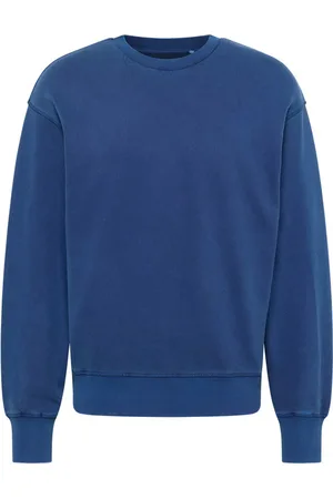 Mustang Sweat Auburn Coton Avec Manches Longues Et Col Rond Bleu - Bleu