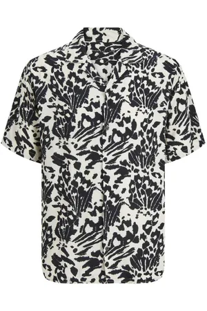 JACK & JONES Chemise Avec Manches Courtes Et Col Cranté Noire - Noire