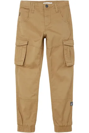 NAME IT Pantalon Cargo Avec Des Poches Junior Garçon En Coton Camel - Camel