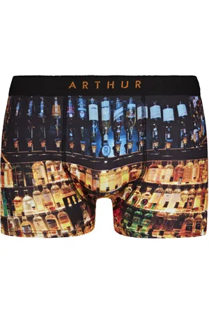 Arthur Aston Boxer En Coton Stretch à Imprimé Bouteilles Multicolores - Multicolore