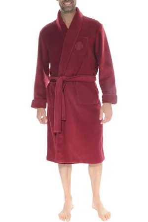 Christian cane Robe De Chambre Avec Manches Longues Et Col Châle Rouge - Rouge