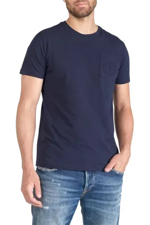 Le Temps des Cerises T-shirt Coupe Droite En Coton Bleu Marine Avec Une Petite Poche - Marine