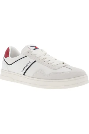 Tommy Hilfiger Baskets Basses Avec Des Lacets En Cuir Blanc - Blanc
