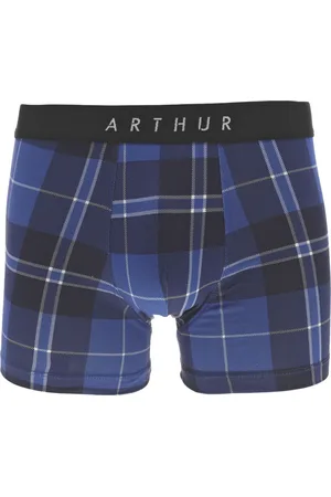 Arthur Aston Boxer Coton Bleu Tartan - Bleu