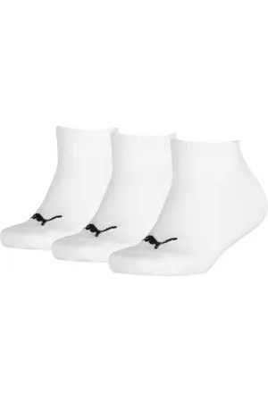 PUMA Lot De 3 Paires De Chaussettes Basses Junior En Coton Stretch Mélangé Blanc - Blanc