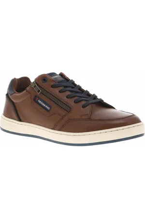Redskins Baskets En Cuir Marrons Et à Lacets Plats - Marron