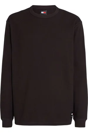 Tommy Hilfiger T-shirt Coton En Transition Avec Manches Longues Et Col Rond Noir - Noir