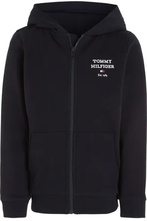 Tommy Hilfiger Sweat Junior Garçon Coton En Transition Avec Manches Longues Et Col à Capuche Marine - Marine