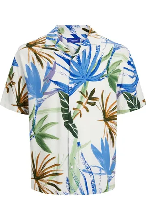 JACK & JONES Chemise Avec Manches Courtes Et Col Cubain Blanche - Blanche