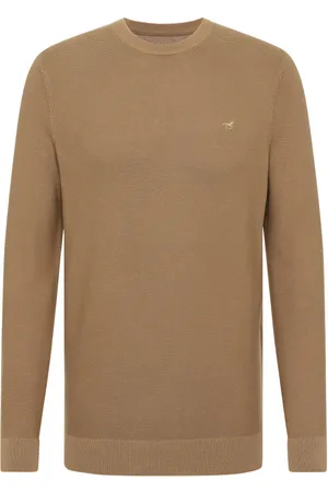 Mustang Pull Coton Avec Manches Longues Et Col Rond Beige - Beige