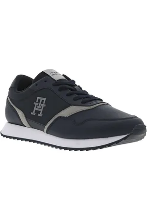 Tommy Hilfiger Baskets Basses En Cuir Bleu Marine - Bleu Marine
