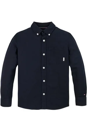 Tommy Hilfiger Chemise Junior Garçon Avec Manches Longues Et Col Américain Marine - Marine