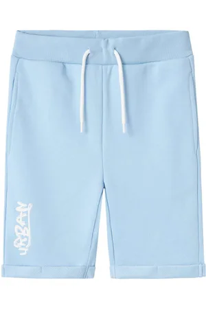 NAME IT Short Jogging Avec Une Coupe Droite Junior Garçon Coton Mélangé Bleu - Bleu