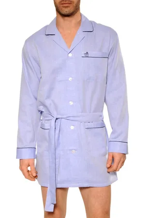 Christian cane Pyjama En Coton Avec Manches Longues Et Col à Revers Bleu Ciel - Ciel