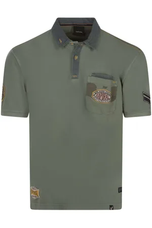 Kaporal 5 Polo Avec Un Col Français En Coton Kaki - Kaki