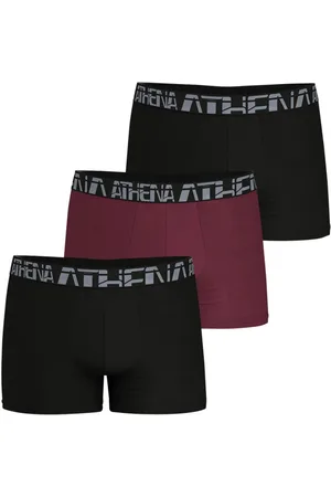 ATHENA Lot De 3 Boxers Classiques En Coton Bicolores Unis à Ceintures élastiquées - Multicolores
