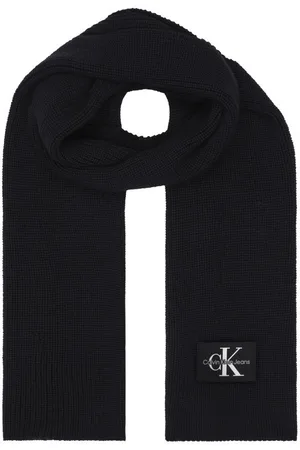 Calvin Klein écharpe En Maille épaisse Et Côtelée En Partie En Laine Noire - Noire