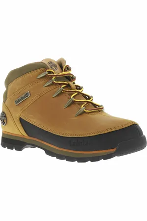 Timberland Bottines En Cuir Marron Et à Lacets Ronds Tressés - Marron