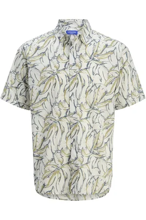 JACK & JONES Chemise Junior Garçon Coton Avec Manches Courtes Et Col à Revers écrue - Ecrue