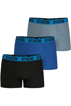 ATHENA Lot De 3 Boxers Classiques En Coton Tricolores Avec Le Nom De La Marque - Multicolores