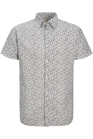 JACK & JONES Chemise Premium Coton Et Lin Mélangé Avec Manches Courtes Et Col Français Blanche Liberty - Blanche