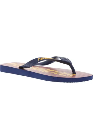 Havaianas Tongs Havaïanas Entre-doigts Bleu Marine Et Bordeaux à Logo Doré - Bleu Marine