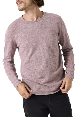 Garcia Pull Fin Coupe Slim Fit En Coton Rose Chiné Col Rond - Rose