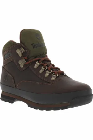 Timberland Bottines En Cuir Nubuck Marron Et à Lacets Ronds - Marron