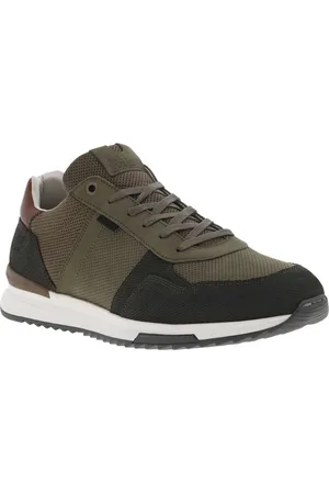 Bullboxer Baskets Basses En Cuir Kaki Et à Lacets - Kaki
