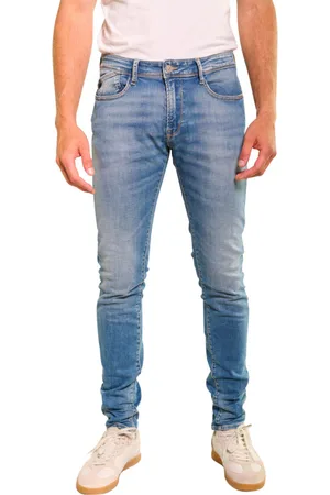 Le Temps des Cerises Jean Coupe Skinny En Coton Bleu Stone Délavé Aux Cuisses - Stone