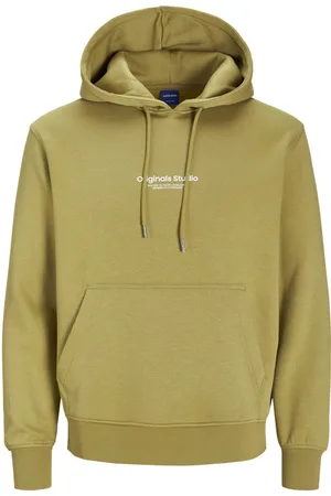 JACK & JONES Sweat Coton Mélangé Avec Manches Longues Et Col à Capuche Tilleul - Tilleul