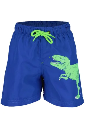 Blue Seven Short De Bain Bleu électrique Avec Un Imrpmé Dinosaure Vert - Bleu électrique