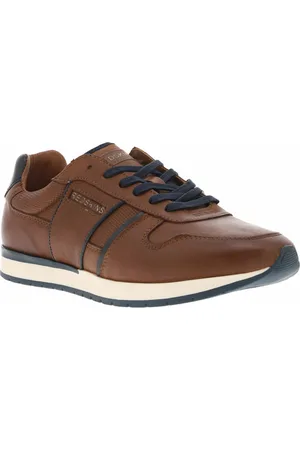 Redskins Sneakers En Cuir Cognac Et à Lacets - Cognac