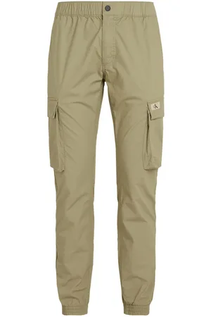 Calvin Klein Cargo Coupe Slim Calvin Klein En Coton Kaki Avec Une Taille Et Des Ourlets élastiqués - Kaki