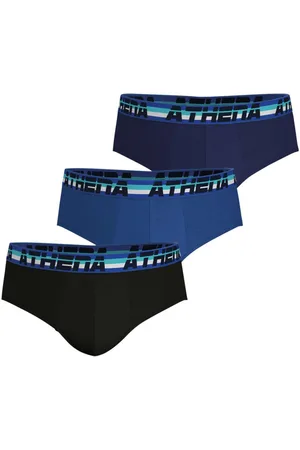 ATHENA Slips En Coton Bleus, Lot De 3 - Bleus