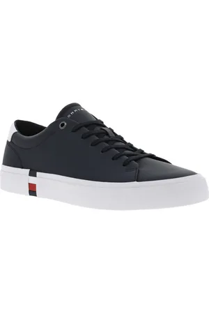 Tommy Hilfiger Baskets Basses En Cuir Bleu Marine, à Semelle Vulcanisée - Bleue Marine