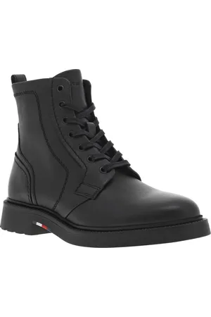 Tommy Hilfiger Bottines Noir Et à Lacets Et Zip Latéral - Noir